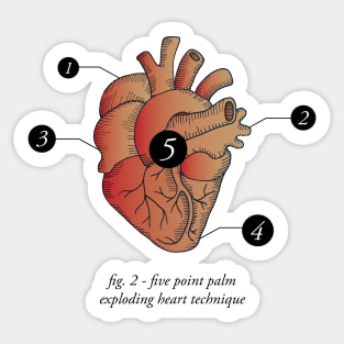 Five Point Palm Exploding Heart Technique Sticker